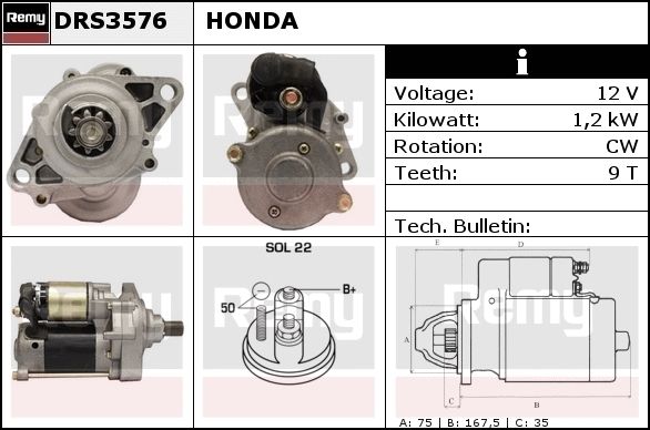 DELCO REMY Starter DRS3586